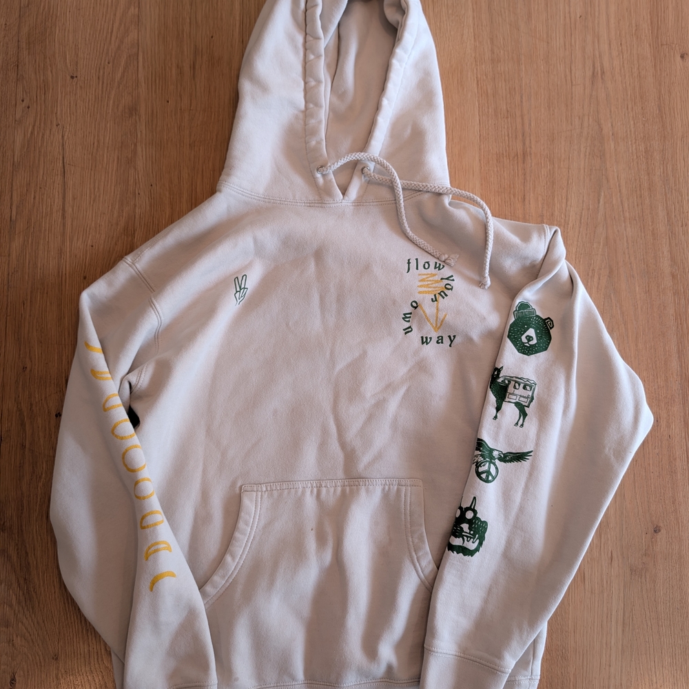Woodward Cream Hoodie with Graphic Designs